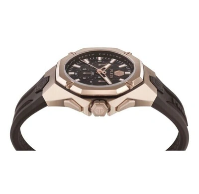 Pre-owned Philipp Plein Octagon Pwtba0223 44mm Stainless Steel Case Chronograph Watch