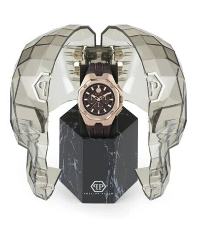 Pre-owned Philipp Plein Octagon Pwtba0223 44mm Stainless Steel Case Chronograph Watch