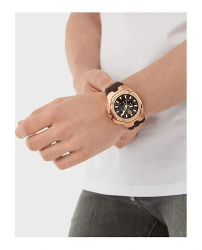 Pre-owned Philipp Plein Octagon Pwtba0223 44mm Stainless Steel Case Chronograph Watch