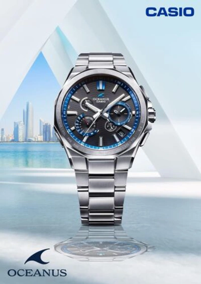 Pre-owned Casio Oceanus Ocw-t6000-1ajf Bluetooth Radio Solar Titanium Watch Men Japan