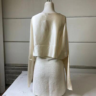 Pre-owned Nonchalant Label Emilia Blouse Women's Size Xs Champagne In White