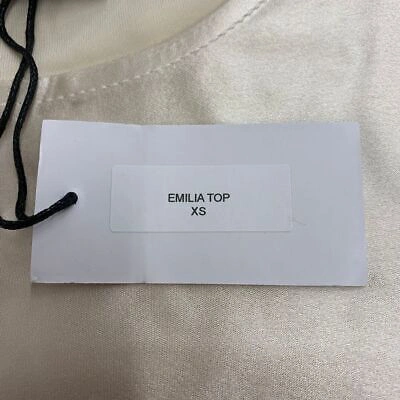 Pre-owned Nonchalant Label Emilia Blouse Women's Size Xs Champagne In White