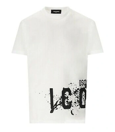 Pre-owned Dsquared2 Icon Splash Cool Fit White T-shirt Man