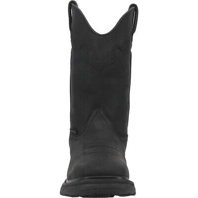 Pre-owned Dan Post Blayde Waterproof Black Square Toe Leather Boot