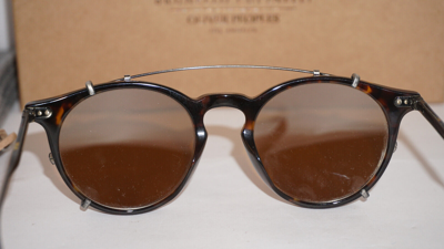Pre-owned Oliver Peoples Brunello Cucinelli Eduardo Clip On Ov5483m 165473 48 19 145 In Brown