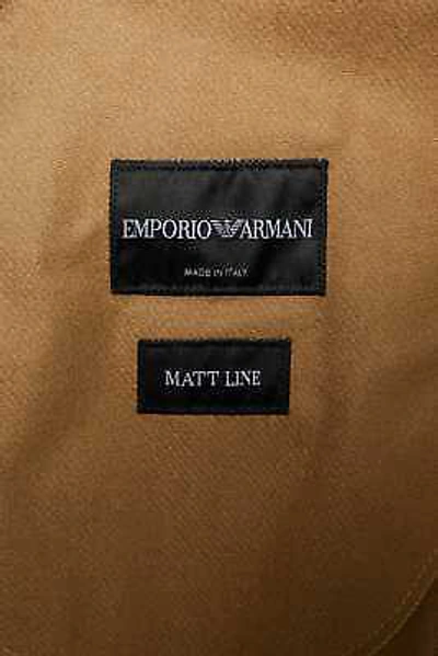 Pre-owned Emporio Armani Coat Matt Line Jacket Size 58 In Brown