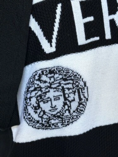 Pre-owned Versace Medusa Logo Wool Knit Sweater Black 40 Us (50 Eu) Italy A86467