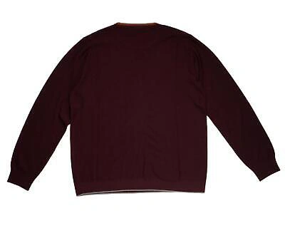 Pre-owned Loro Piana $1,200 Burgundy Virgin Wool Silk Cashmere Crewneck Sweater (54 It) Xl In Red