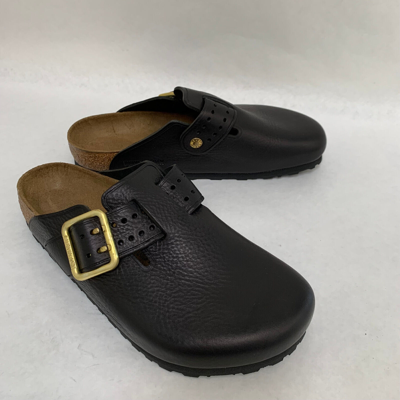 Pre-owned Birkenstock With Box Boston Bold Gap Black Leather Regular Width Select Size