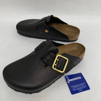 Pre-owned Birkenstock With Box Boston Bold Gap Black Leather Regular Width Select Size