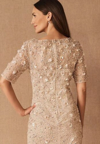 Pre-owned Anthropologie Bhldn Petaluma Sequin Dress Adrianna Papell Size 18 $275.00 In Pink