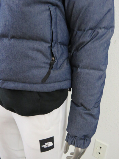 Pre-owned The North Face Womens  1992 92 Reversible Nuptse 600-down Hooded Jacket Denim In Blue
