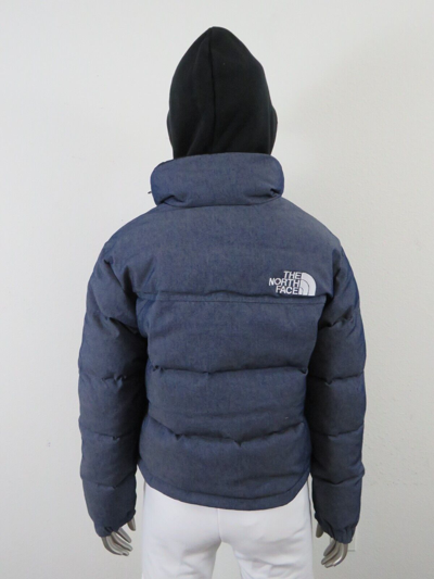 Pre-owned The North Face Womens  1992 92 Reversible Nuptse 600-down Hooded Jacket Denim In Blue