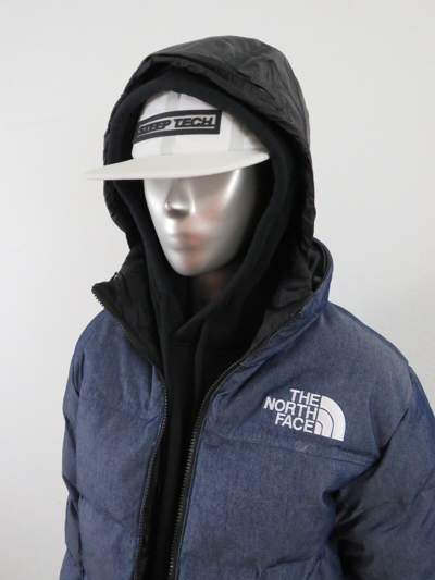 Pre-owned The North Face Womens  1992 92 Reversible Nuptse 600-down Hooded Jacket Denim In Blue