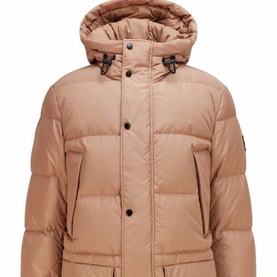 Pre-owned Hugo Boss Down-filled Parka Jacket With Water-repellent Finish Beige