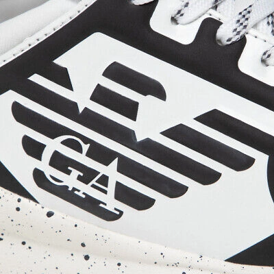 Pre-owned Ea7 Shoes Sneaker Emporio Armani  Man Sz. Us 8 X8x057xk217 Q219 White