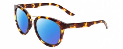 Pre-owned Smith Optics Bridgetown-my3 Women Polarized Sunglasses Tortoise Havana Gold 54mm In Blue Mirror Polar