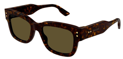Pre-owned Gucci Original  Sunglasses Gg1217s 002 Havana Frame Brown Gradient Lens 53mm In Green