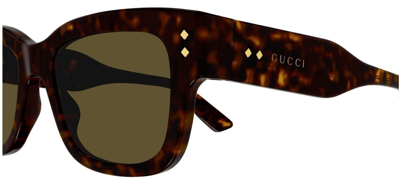 Pre-owned Gucci Original  Sunglasses Gg1217s 002 Havana Frame Brown Gradient Lens 53mm In Green