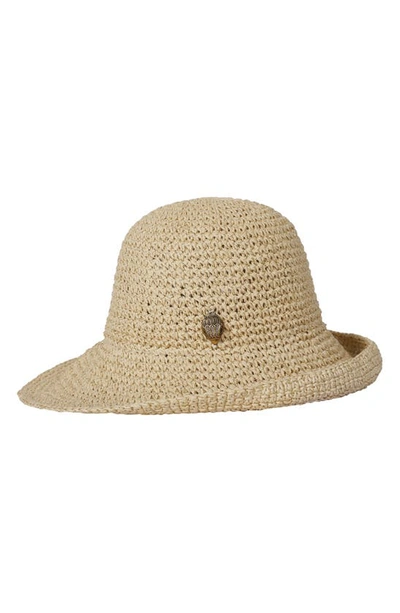 Shop Kurt Geiger Metallic Straw Sun Hat In Natural