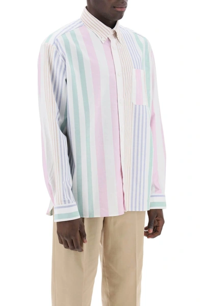 Shop Apc A.p.c. Mateo Striped Oxford Shirt
