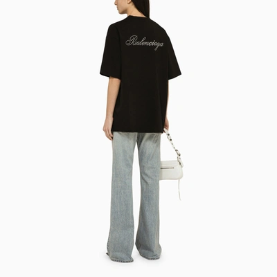 Shop Balenciaga Black Crew Neck T Shirt With Logo