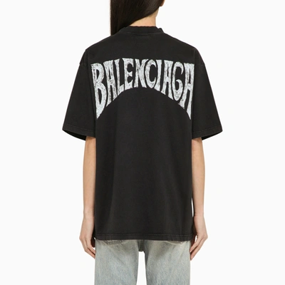 Shop Balenciaga Black Crew Neck T Shirt With Print