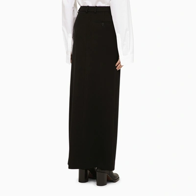Shop Balenciaga Black Wool Long Skirt
