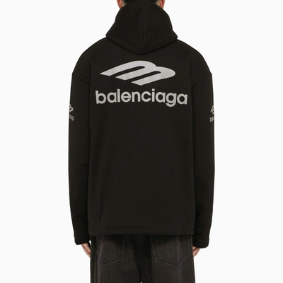 Shop Balenciaga Icon 3 B Sport Hoodie Black