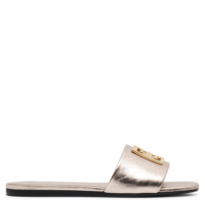 Shop Givenchy 4g Gold Leather Flats