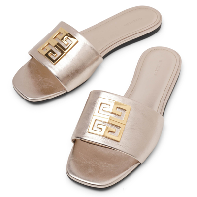 Shop Givenchy 4g Gold Leather Flats