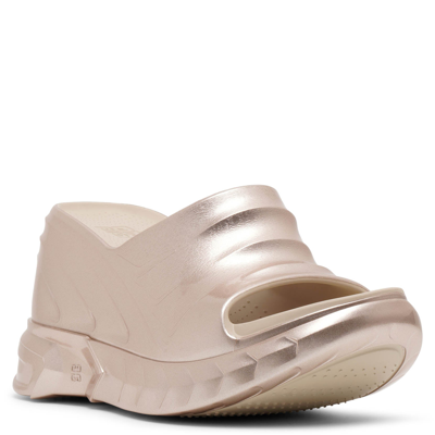 Shop Givenchy Marshmallow Dusty Gold Wedges