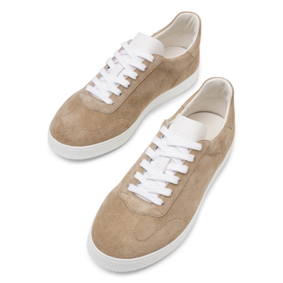 Shop Givenchy Town Low-top Beige Suede Sneakers