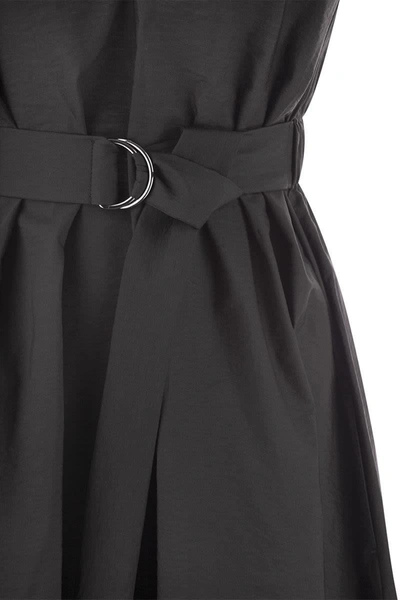 Shop Brunello Cucinelli Sleeveless Dress With Monile In Black