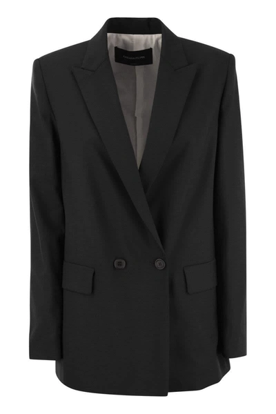 Shop Fabiana Filippi Double-breasted Jacket In Black
