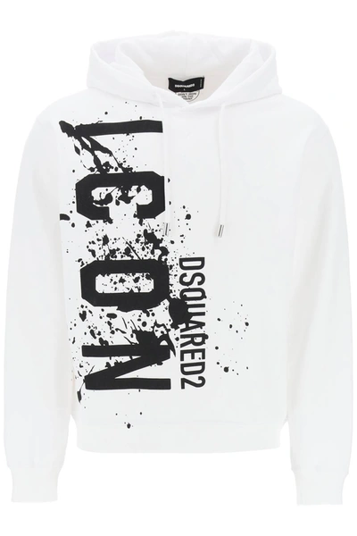 Shop Dsquared2 Cool Fit Hoodie With Icon Splash Print