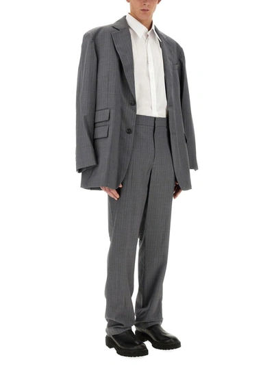 Shop Helmut Lang Wool Pants In Grey