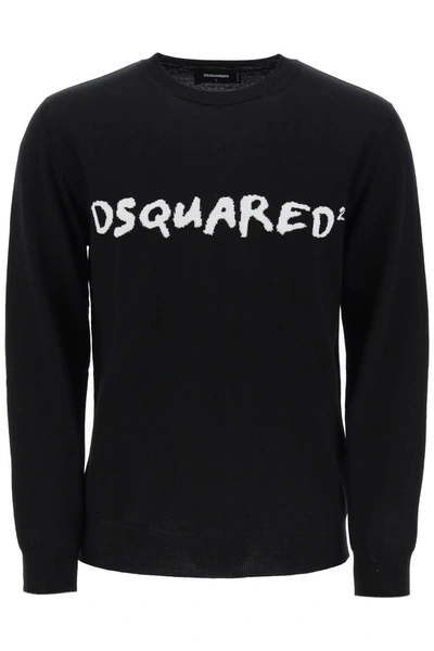 Shop Dsquared2 Textured Logo Sweater