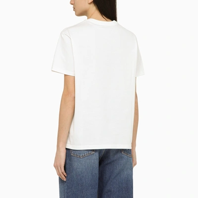 Shop Etro White Crew Neck T Shirt With Logo In Cotton