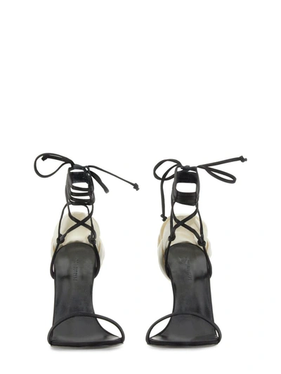 Shop Magda Butrym Sandal With Flower Detail In Black
