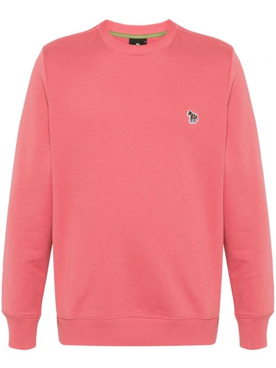 Shop Ps By Paul Smith Ps Paul Smith Zebra Logo Cotton Sweatshirt In Pink