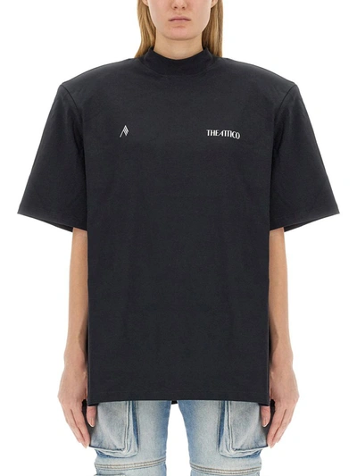 Shop Attico The  T-shirt With Logo In Black