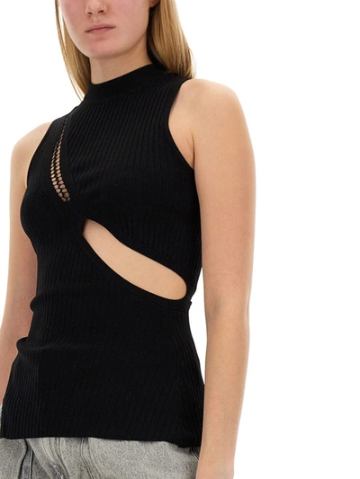 Shop Attico The  Top With Cut Out Details In Black
