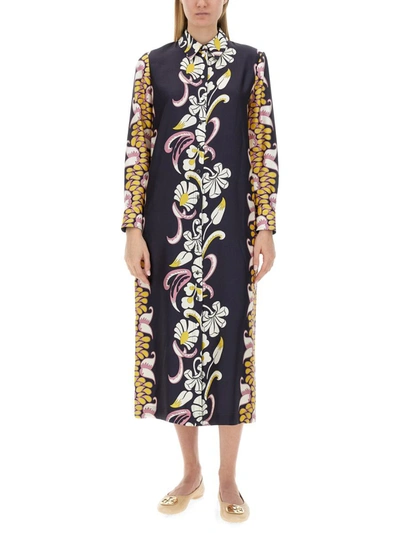 Shop Tory Burch Dress With Print In Pink