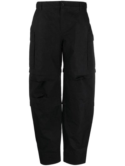 Shop Wardrobe.nyc Cotton Cargo Trousers In Black