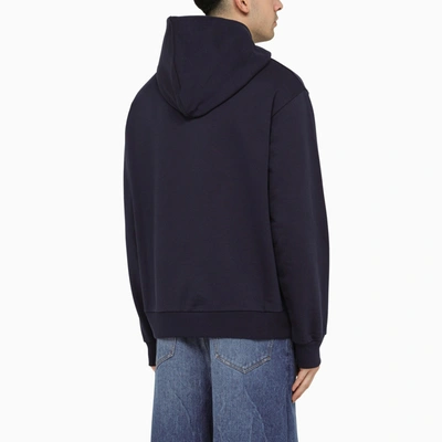 Shop Marni Blue Hoodie With Logo On Chest
