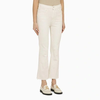 Shop Mother Jeans The Hustler Ankle Fray Cream