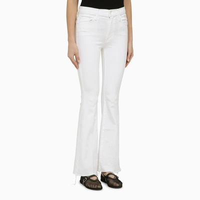 Shop Mother The Weekender Fray White Denim Jeans
