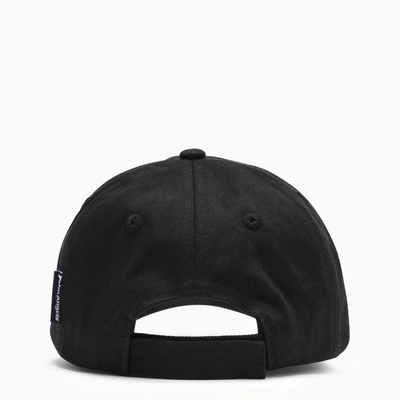 Shop Palm Angels Black Hat With Logo