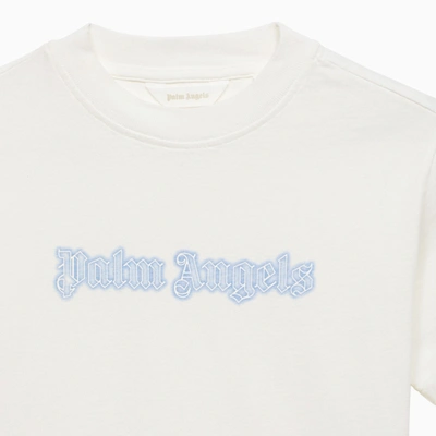 Shop Palm Angels White Cotton T Shirt With Logo